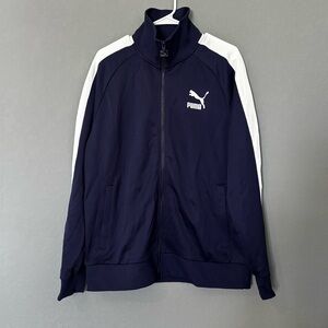Puma Men's Navy and White Track Jacket